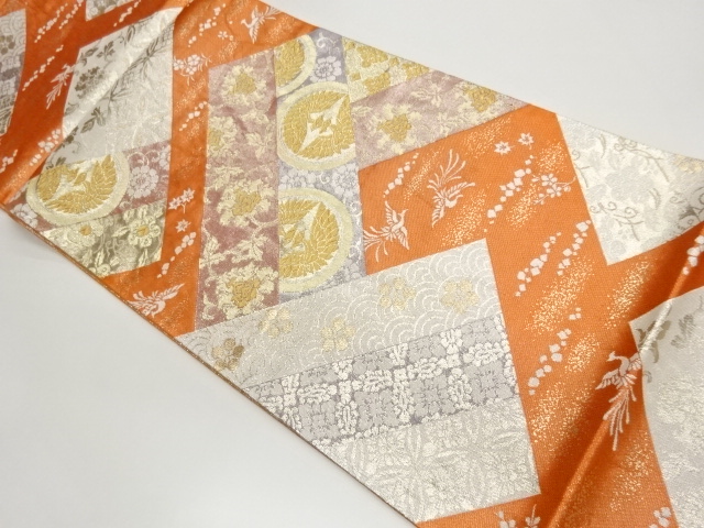 JAPANESE FUKURO OBI / WOVEN FLOWER ARABESQUE